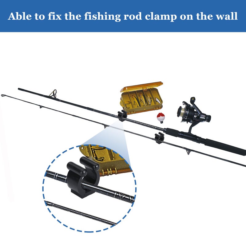 Mayitr 20 Pcs Fishing Pole Rod Holder Clips Rubber Black - Image 4